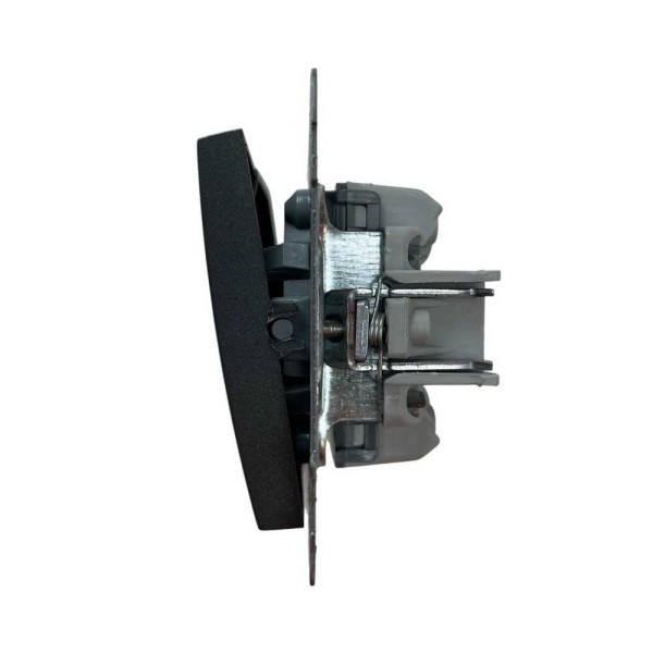 Вимикач ELBI ZENA чорний металік 2кл прохідний без рамки ( 609-011100-211 ) - фото №2