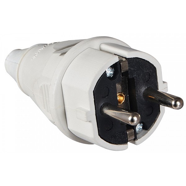 Вилка Аско-Укрем ВП 2Р+РЕ 16А/2 220В (012) белая (A0080010013)