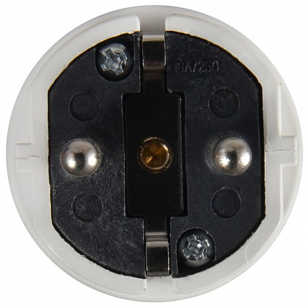 Вилка Аско-Укрем ВП 2Р+РЕ 16А/2 220В (012) белая (A0080010013) - фото №1