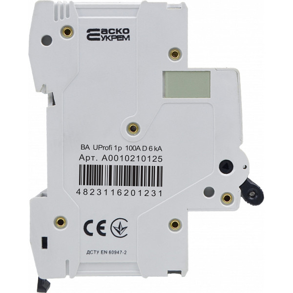 Автоматичний вимикач Аско-Укрем UProfi 1р 100А D 6kА (A0010210125) - фото №2