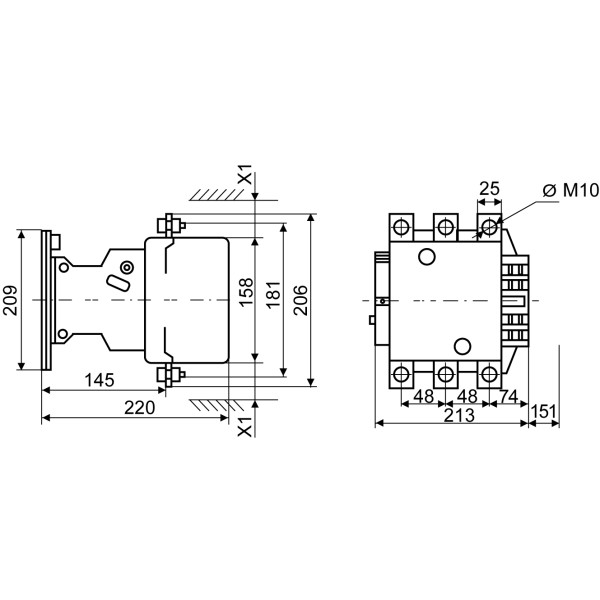 Корпусный контактор Аско-Укрем KM 400 М7 220В LC1-F400 (A0040020016) - фото №3