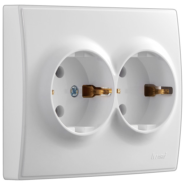 Подвійна розетка Lezard "Lesya" (705-0202-127B) з/з (біла)