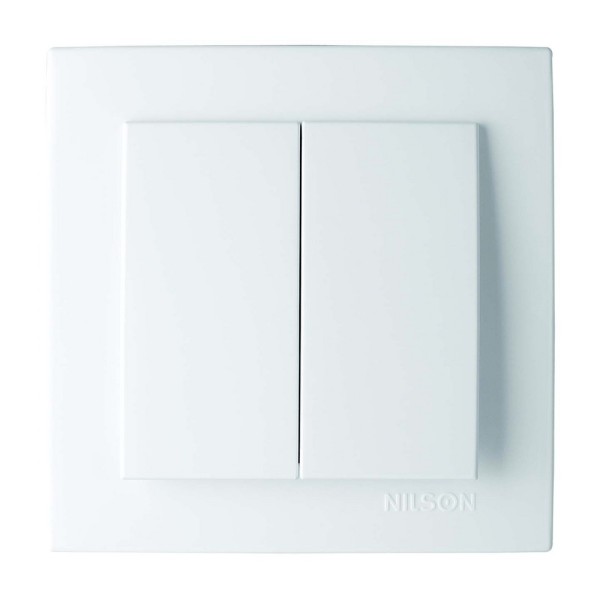 Вимикач Nilson Touran білий 2кл ( 24111003 )