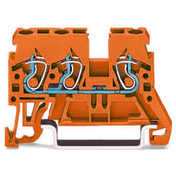 Трипровідна компактна клема Wago 870-682 TS35 (оранжева)