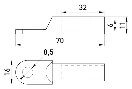 Алюминиевый кабельный наконечник E.Next e.end.stand.a.16 (s020002) - фото №1