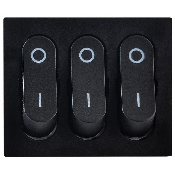 Переключатель Аско-Укрем KCD2-3101 B/B (0-I) 3-х клавишный черный (A0140040119) - фото №1