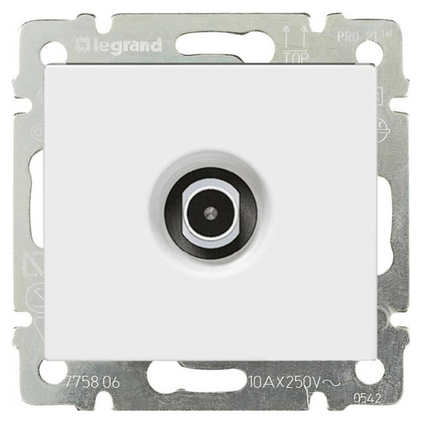 Механизм розетки телевизионной проходная Valena белый