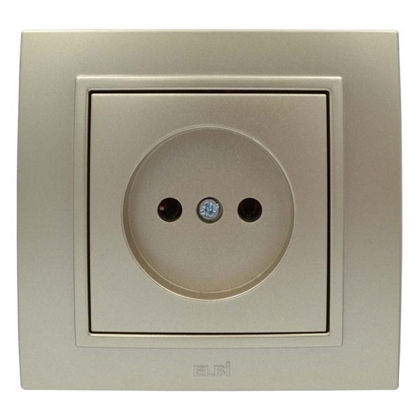 Розетка ELBI ZENA Silverline титан 1-я с заземлением с рамкой ( 500-011400-217 )