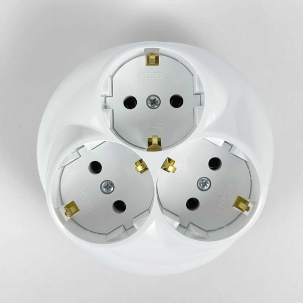 Розетка-трійник EL-BI з заземленням внутрішня ( 500-005600-819 )