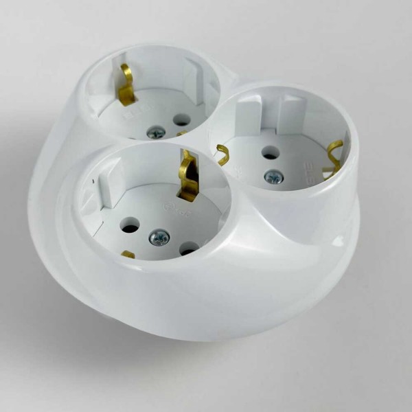 Розетка-трійник EL-BI з заземленням внутрішня ( 500-005600-819 ) - фото №1