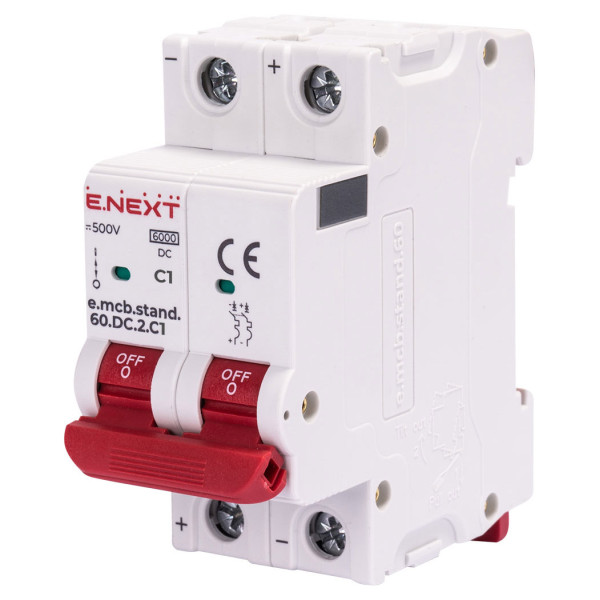 Модульный автоматический выключатель E.Next e.mcb.stand.60.DC.2.C1 2р 1А C 6кА DC (s081013)