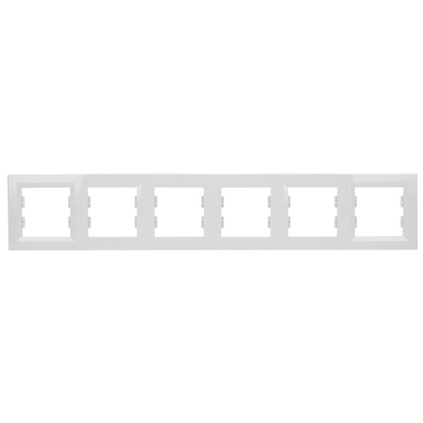 Рамка 6-местная горизонтальная белая Asfora, EPH5800621