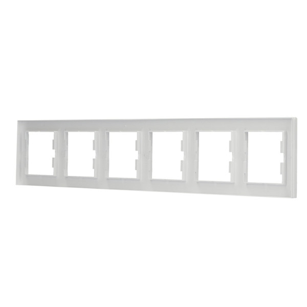 Рамка 6-местная горизонтальная белая Asfora, EPH5800621 - фото №3