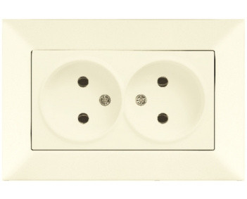 Розетка двойная Meridian, кремовый