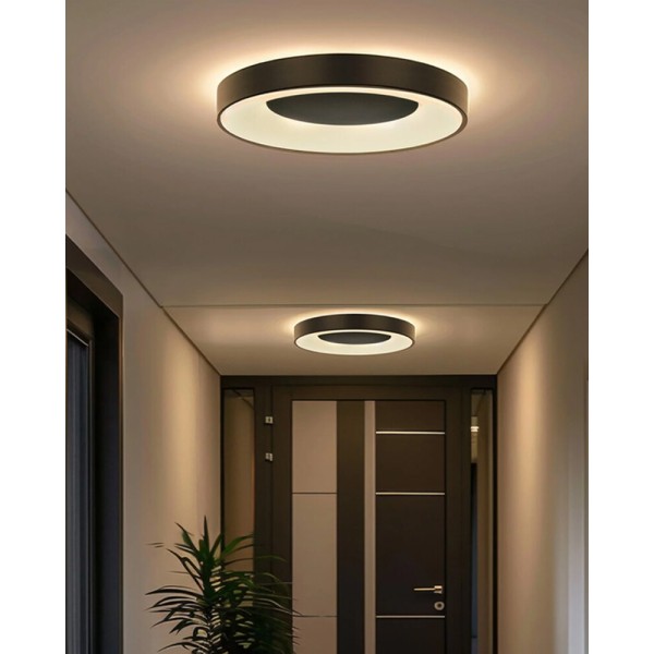 Люстра із пультом світлодіодна, стельовий світильник Goldlux 326713 Witold LED 1x48W 3000K/4000K/6000K 5300Lm IP44 чорна - фото №1