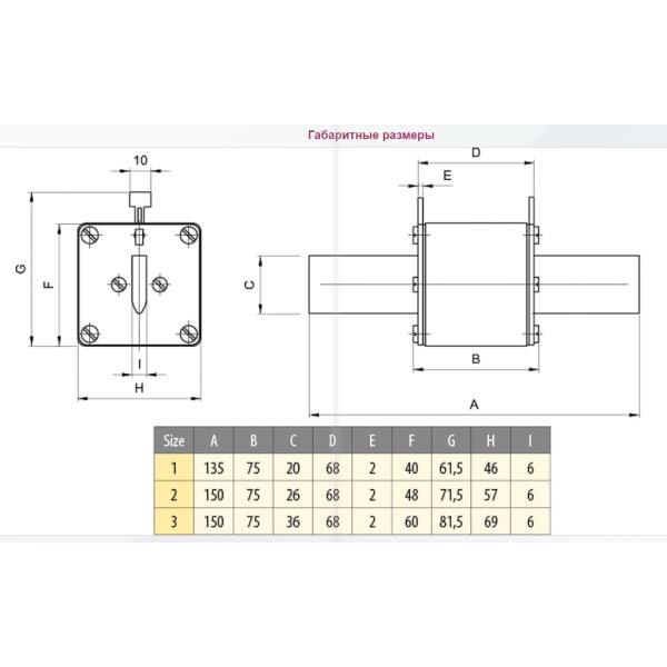Запобіжник ETI 004335216 M3UQU-N/630A/690V aR (50kA) - фото №3