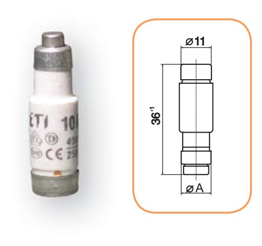 Запобіжник ETI 002211005 D0 1 gL/gG 16A 400V - фото №2