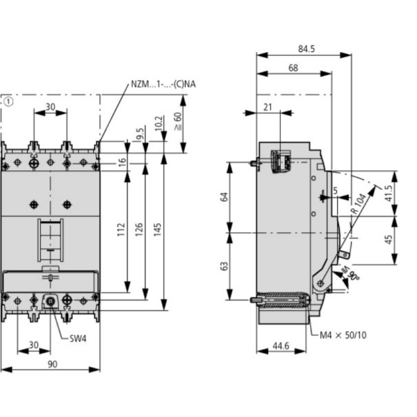 Автомат для захисту двигуна Eaton Moeller NZMN1-M100 - фото №1
