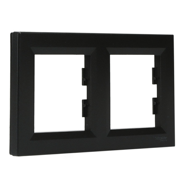 Рамка двойная антрацит Asfora, EPH5800271 - фото №1