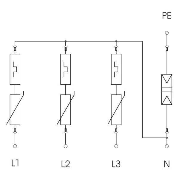 Ограничитель перенапряжений OBO Bettermann (5094463) Тип I+II V25-B+C 3+NPE - фото №3