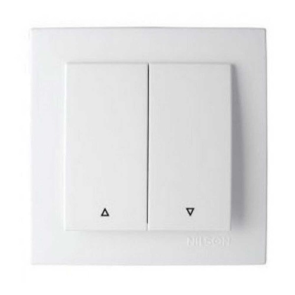 Вимикач Nilson Touran білий жалюзі 2-кл ( 24111011 )