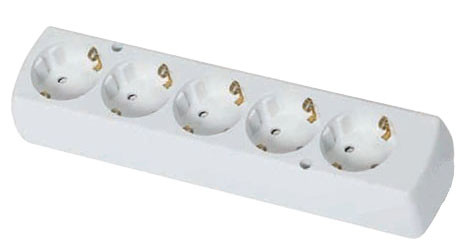 Колодка удлинителя SEZ GN-570 S BI 5 гнезд с заземлением