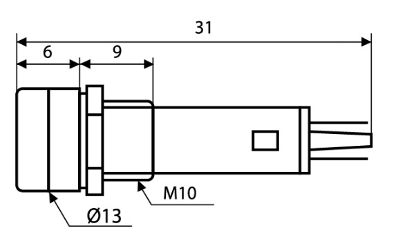 Сигнальна лампочка для кнопок Аско-Укрем PL1-101 220В зелена (A0140030023) - фото №1