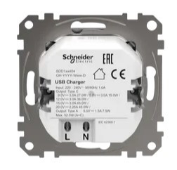 Розетка USB Schneider Electric Sedna Design & Elements A+C 3A 45Вт алюминий SDD113404 - фото №3