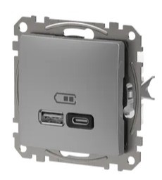 Розетка USB Schneider Electric Sedna Design & Elements A+C 3A 45Вт алюминий SDD113404 - фото №4