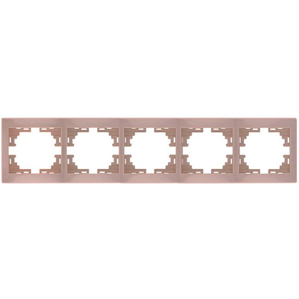 Рамка 5-місна горизонтальна кремова, Mira, Lezard