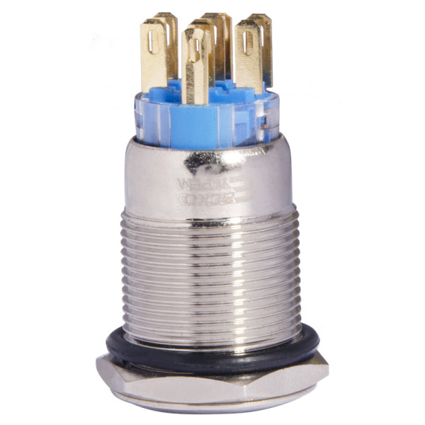 Кнопка Аско-Укрем TYJ 19-372 2NO+2NC 220В с подсветкой и фиксацией красная (A0140010123) - фото №3