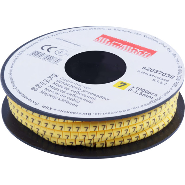 Кабельный маркер E.Next e.marker.stand.0.1.5.7 0-1,5 кв.мм 7 1000шт (s2037038)