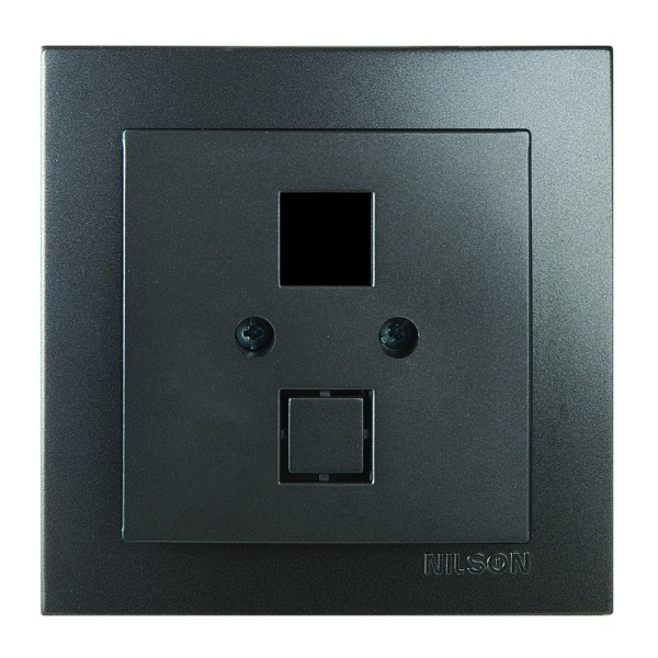 Розетка Nilson Touran антрацит комп'ютерна без модуля ( 24161042 )