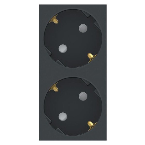 Подвійна розетка Schneider Electric NU306754A 45° (антрацит) - фото №1