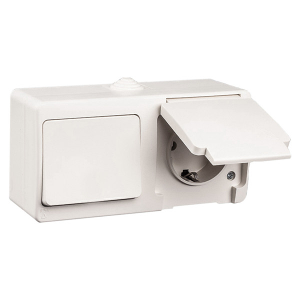 Блок выключатель + розетка Gunsan Nemli