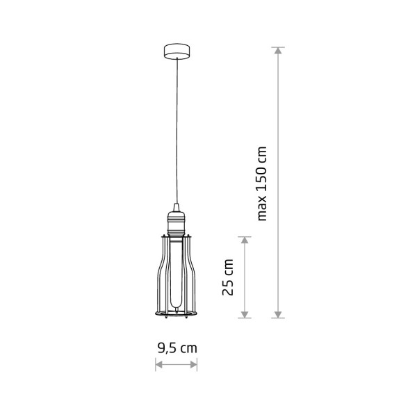 Подвесной светильник, люстра Nowodvorski 6337 Workshop E27 1x25W IP20 черный - фото №2