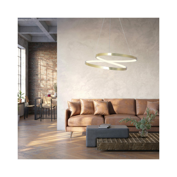 Люстра подвесная светодиодная круглая Goldlux 328052 Zefira 50 Led 1x40W 4000K 3700Lm IP20 Золотой - фото №1