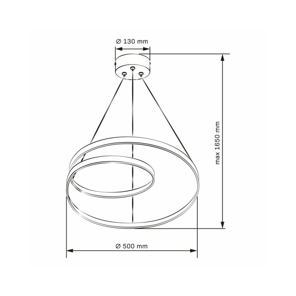 Люстра подвесная светодиодная круглая Goldlux 328052 Zefira 50 Led 1x40W 4000K 3700Lm IP20 Золотой - фото №3