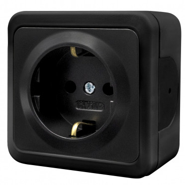 Накладна розетка NE-AD MULTIMA 92-53-08-E з з/к та шторками чорна