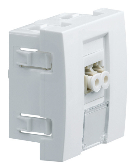 Розетка Hager Systo WS271 для оптического соединения LC 2М (белый)