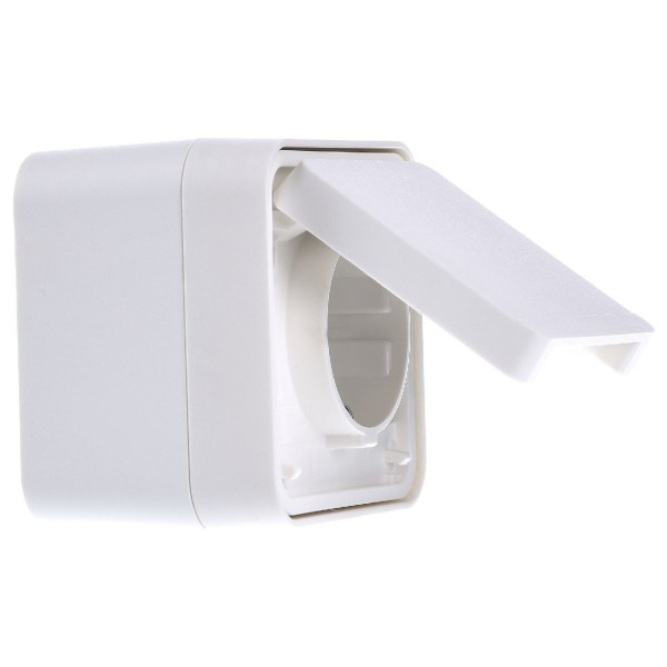 Розетка с з/к IP55, полярная белизна, 16А/250В W.1 - фото №1