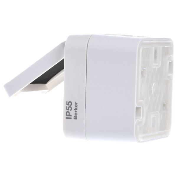 Розетка с з/к IP55, полярная белизна, 16А/250В W.1 - фото №2