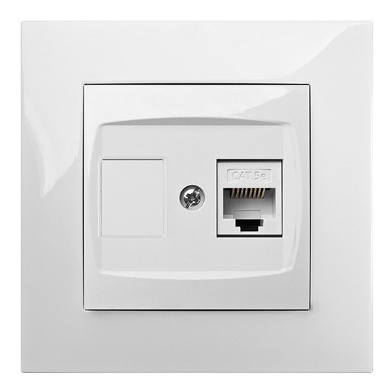 Комп'ютерна розетка Elektro-Plast Carla 1748-10 RJ45 (білий) - фото №1