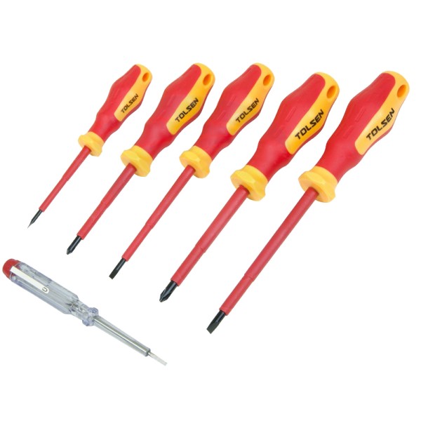 Диэлектрический комплект отверток Tolsen (38013) (6 предметов) - фото №2