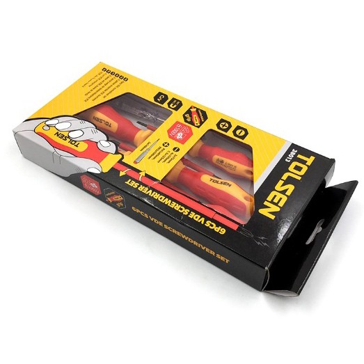 Диэлектрический комплект отверток Tolsen (38013) (6 предметов) - фото №4