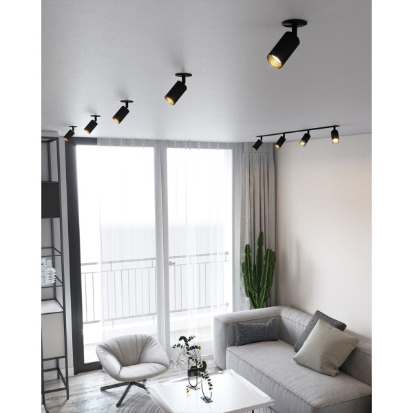 Світильник поворотний, спот TK Lighting 10806 Amis GU10 1x10W IP20 чорний - фото №3