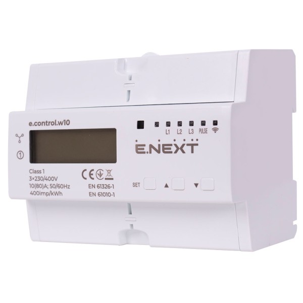 Трехфазный счетчик E.Next e.control.w10 10(80)А 1.0 многофункциональный (i0310041)
