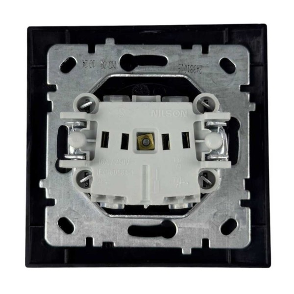 Розетка Nilson Touran чорна мат 1-на без заземлення ( 24381015 ) - фото №1