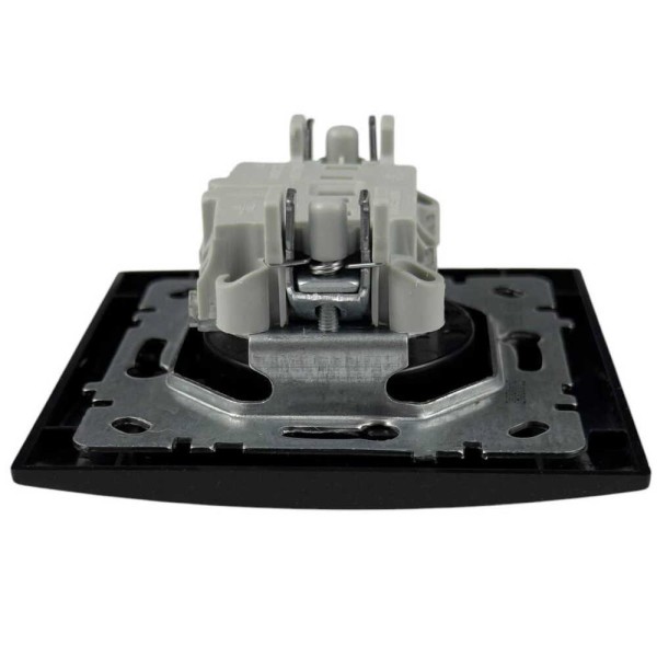 Розетка Nilson Touran чорна мат 1-на без заземлення ( 24381015 ) - фото №2