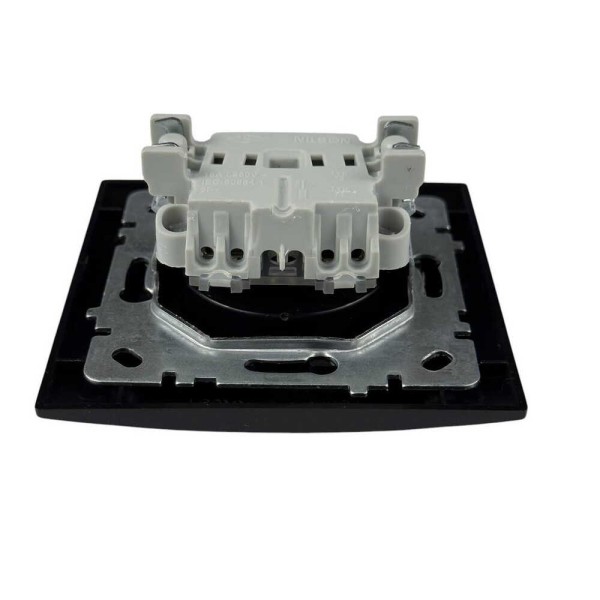 Розетка Nilson Touran чорна мат 1-на без заземлення ( 24381015 ) - фото №3